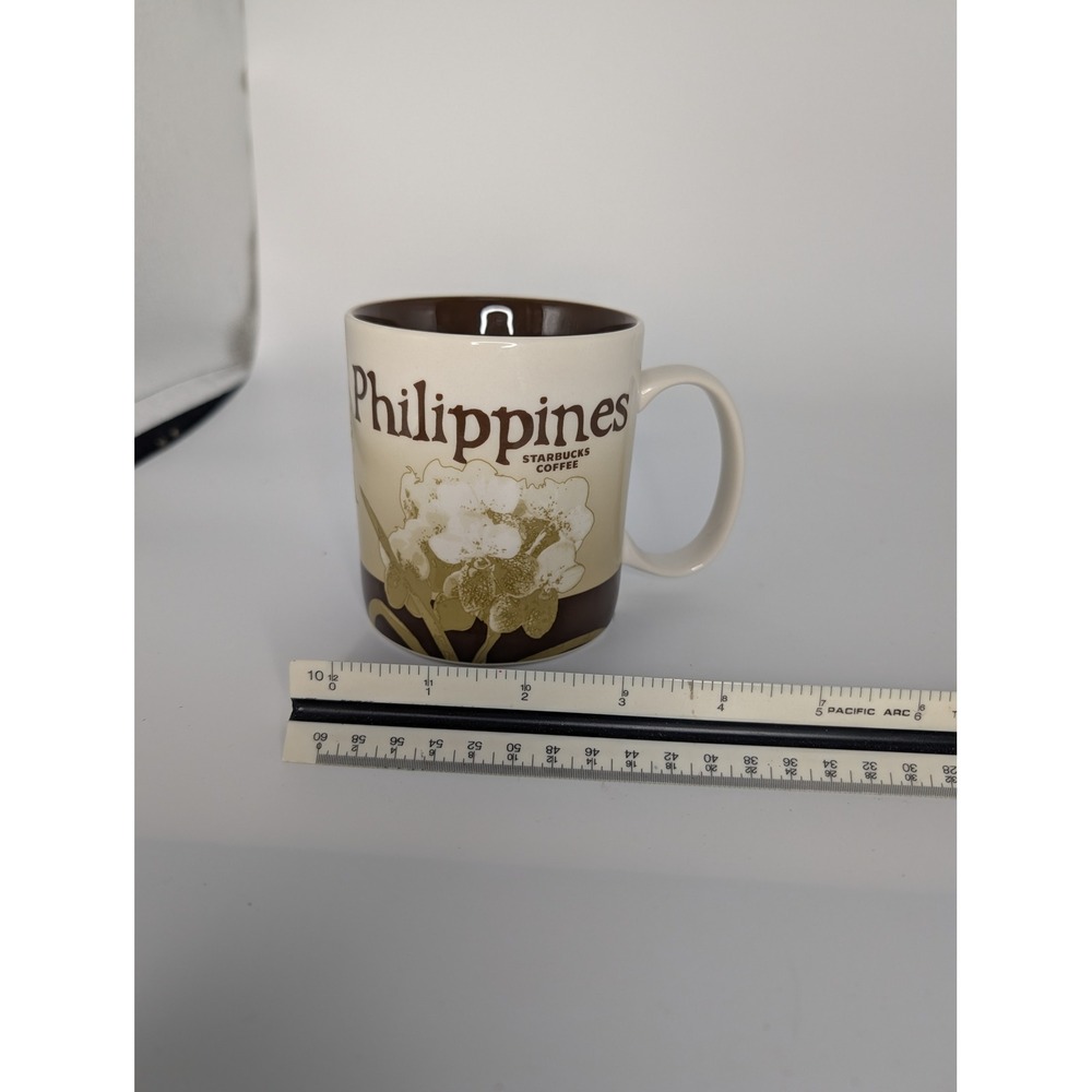 Starbucks Philippines Global Icon Series Coffee Mug 16oz 2015 Brown Cream Cup